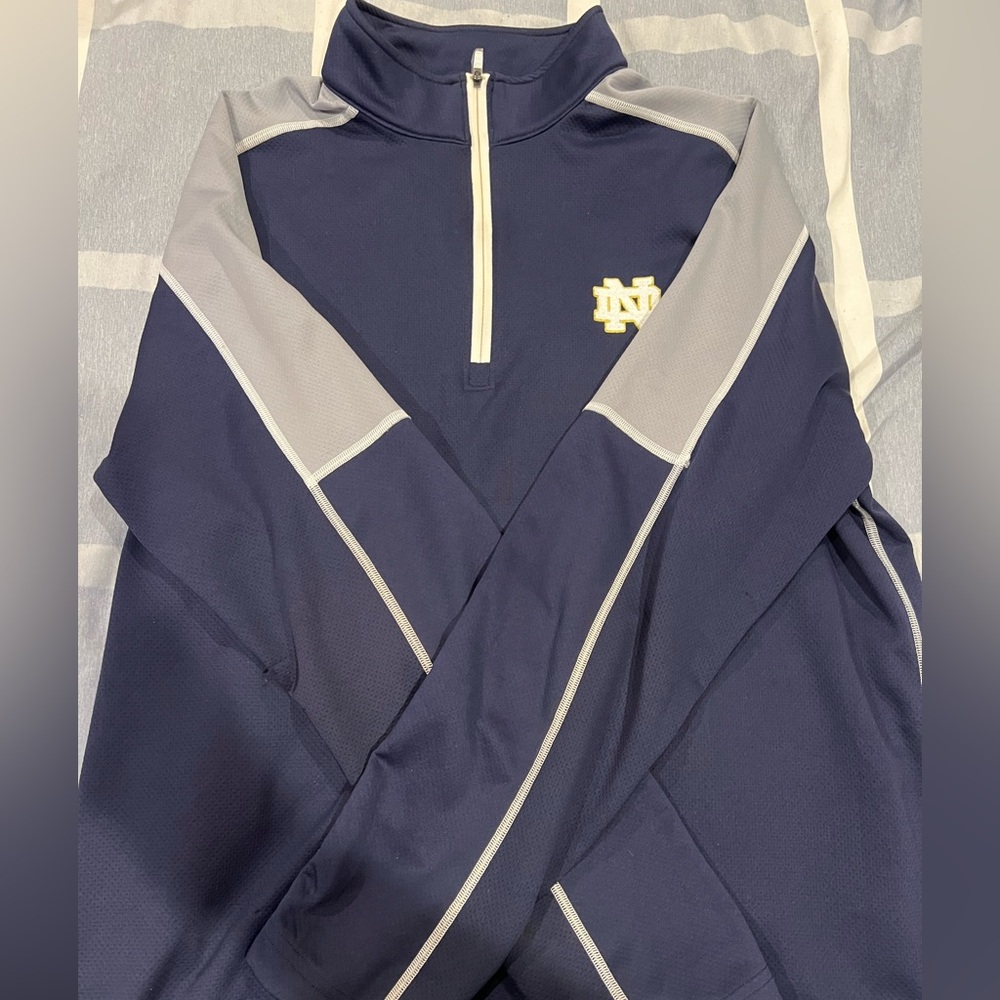 Notre Dame Under Armour Navy and Gray Pullover size XL